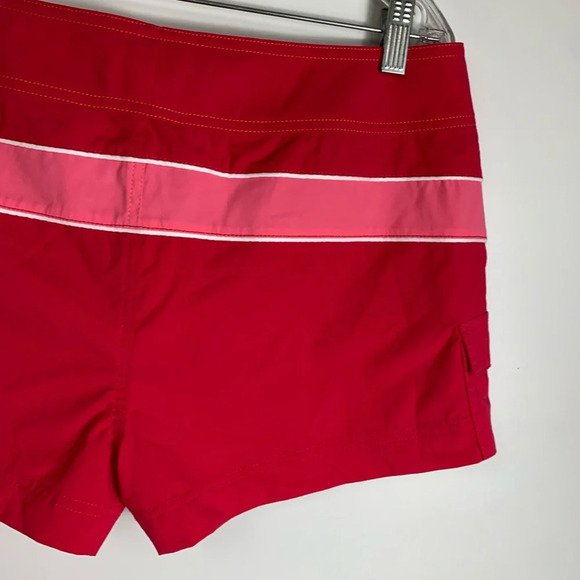 Express Stretch Y2K Shorts Swim Surf Beach  Red Pink Sz 11/12 Pockets Tie Front - Picture 11 of 15